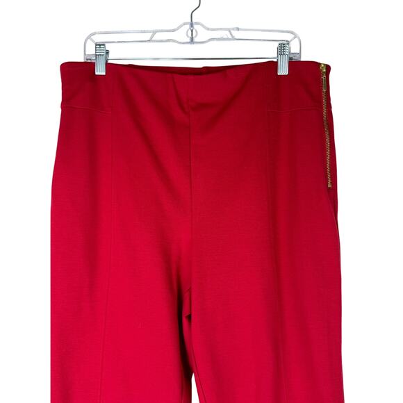 INC Glam Red High Waist Stretch To Ankle Skinny Pants Bottoms Size 16 - Picture 2 of 9